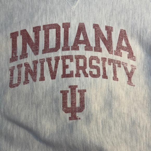 Indiana University Hoosiers NCAA Sweatshirt Gray Champion Reverse Weave Medium - Picture 3 of 6